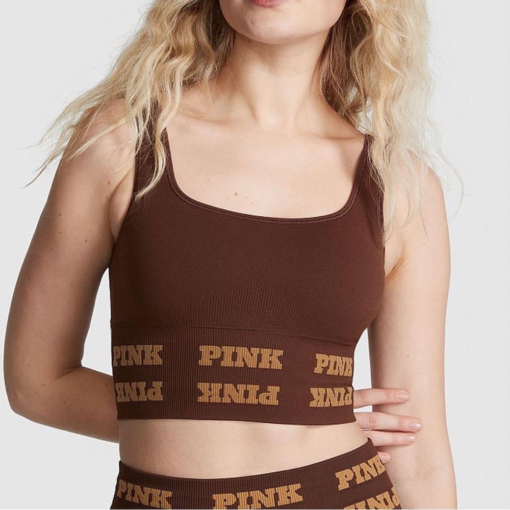 VS PINK Seamless Logo Bra